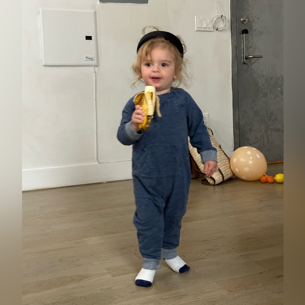 Baby gap jersey denim one piece outfit 18m